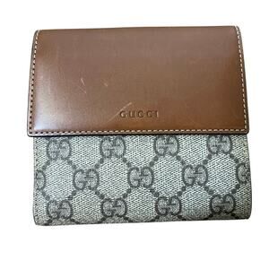 Gucci Brown and Gray Monogram Wallet